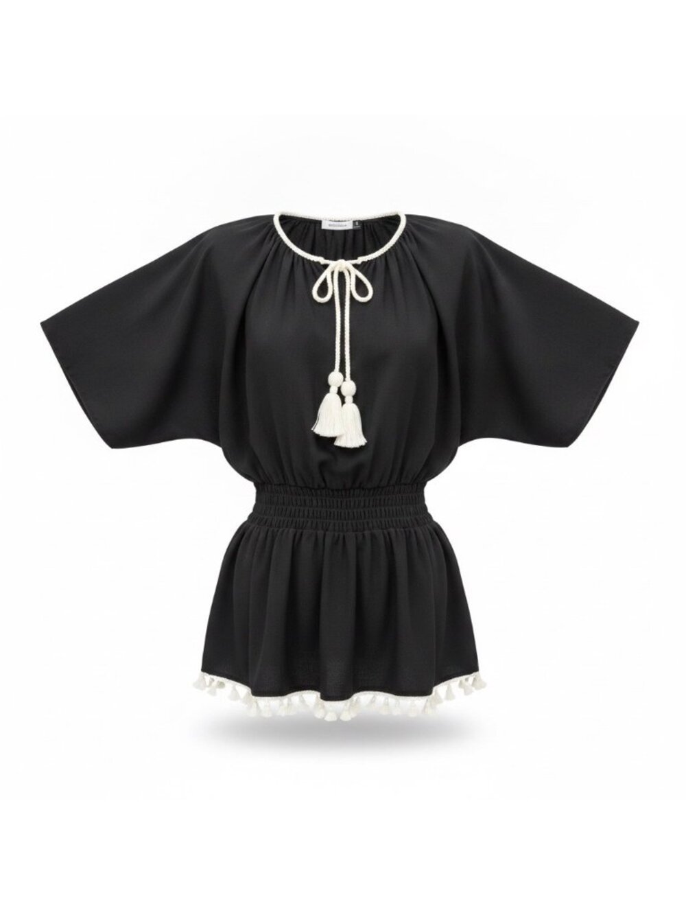 Ramy Brook Womens Navy Romper With Tassel Tie Size M